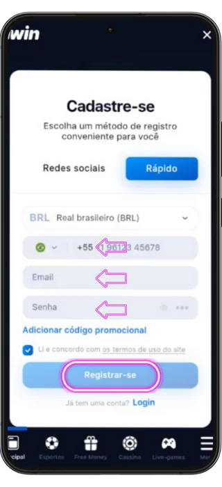 1win login brasil